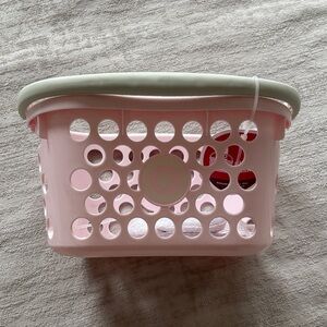 Target Pink Plastic Storage Basket with Cream Handle